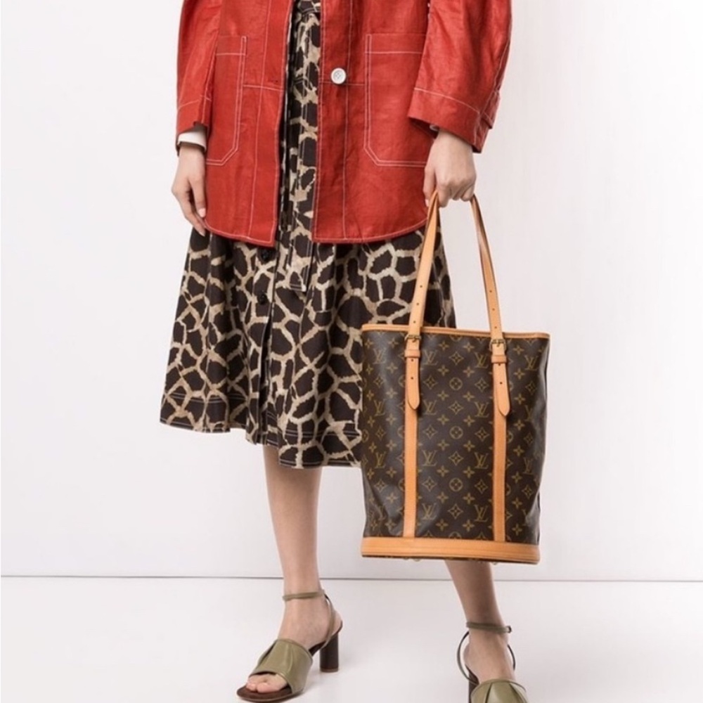 Louis Vuitton Brown Monogram Tote Bag FL0999 Authentic